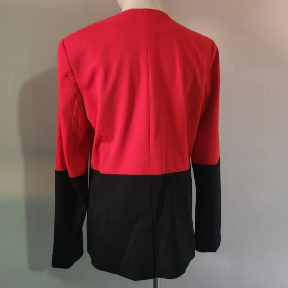 Vintage SPIEGEL Red & Black Colorblock Suit Jacket. Size 10. - Picture 2 of 8